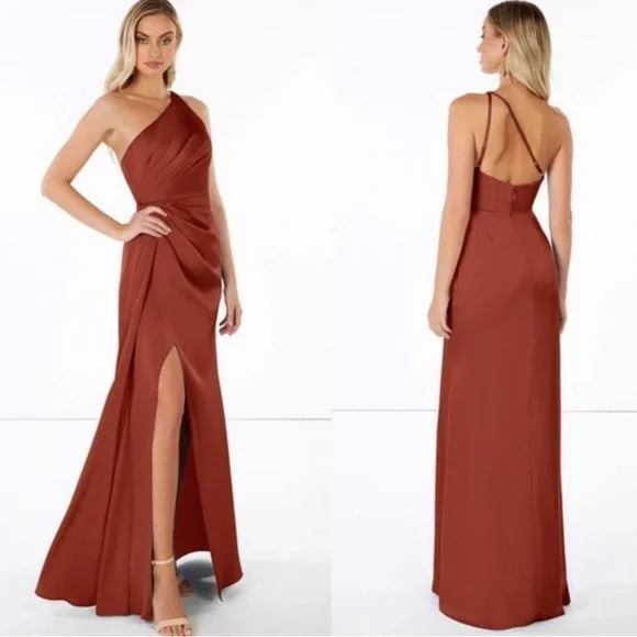 Azazie Mika Bridesmaid Dress Blush Pink Size 6 - Picture 4 of 10